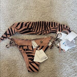 Zimmermann Black and Nude Bikini Bottom